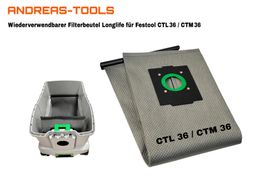 Wiederverwendbarer Filterbeutel Longlife für Festool CTL 36